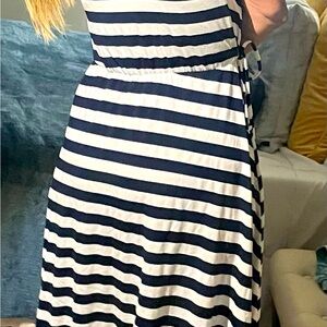 Beautiful summer navy and white dress.